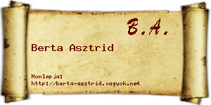 Berta Asztrid névjegykártya